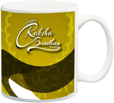

ME&YOU Raksha Bandhan Gift for Brother/ Bro /Bhai; Happy Rakhi And Beautiful BG Printed Ceramic Mug(325 ml), Multicolor