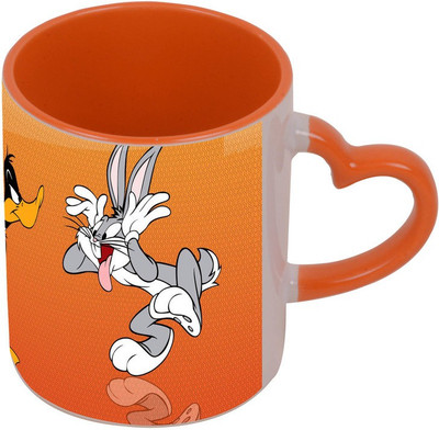 

Arkist Bugs Bunny and Daffy Duck Funny cartoon HD Wallp Orange Ceramic Mug(340 ml), Multicolor