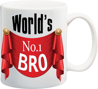 

ME&YOU Raksha Bandhan Gift for Brother/ Bhai; World's No.1 Bro Printed Ceramic Mug(325 ml), Multicolor