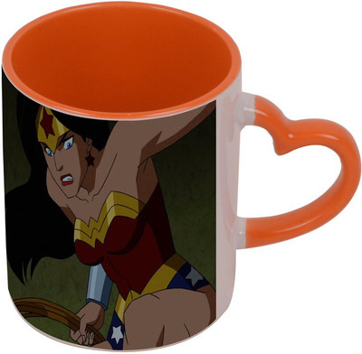 

Arkist wonder woman justice league unlimited Orange Ceramic Mug(340 ml), Multicolor