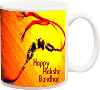 ME&YOU Raksha Bandhan Gift for Brother/ Bro /Bhai; A Beautiful Rakhi And BG Printed Ceramic Coffee Mug(325 ml)