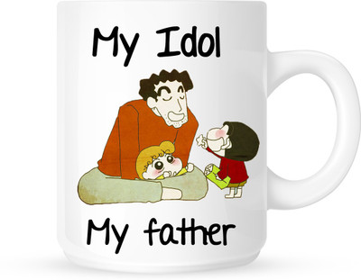 

Chanakya My idiol my father White Coffee Ceramic Mug(350 ml), Multicolor