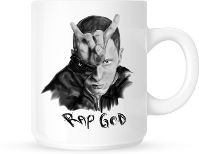 

Chanakya Rap God White Coffee Ceramic Mug(350 ml), Multicolor