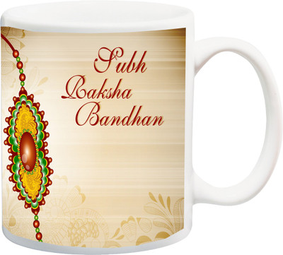 

ME&YOU Raksha Bandhan Gift for Brother/Bro/Bhai; Shubh Rakshabandhan Printed Ceramic Mug(325 ml), Multicolor