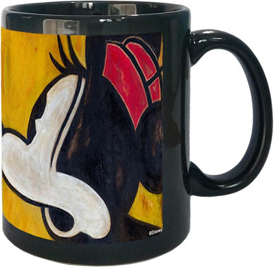 

Arkist mickey and minnie Black Ceramic Mug(340 ml), Multicolor