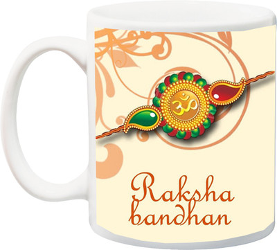 

ME&YOU Raksha Bandhan Gift for Brother/ Bro/ Bhai; A Beautiful Rakhi Printed Ceramic Mug(325 ml), Multicolor
