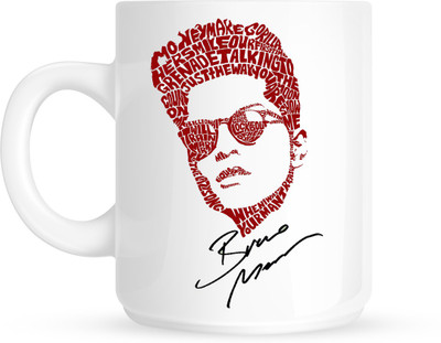 

Chanakya Bruno Mars White Coffee Ceramic Mug(350 ml), Multicolor