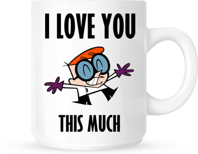 

Chanakya I Love You This Much White Coffee Ceramic Mug(350 ml), Multicolor