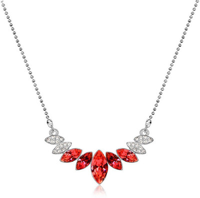 

Aaishwarya Silver Toned Striking Red Crystal Necklace Pendant Crystal Alloy Necklace