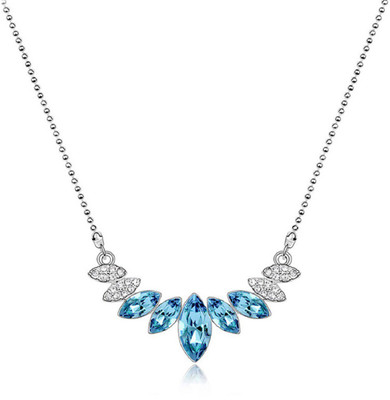 

Aaishwarya Silver Toned Ocean Blue Crystal Pendant Necklace Crystal Alloy Necklace