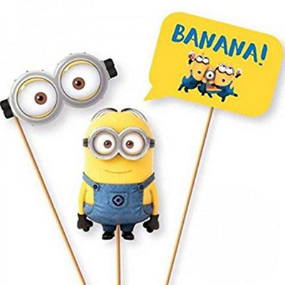 

PARTY PROPZ MINION BIRTHDAY DECORATION/PHOTOBOOTH 3PC/MINION PARTY SUPPLIES Photo Booth Board(Birthday, Party, Bachelorette)