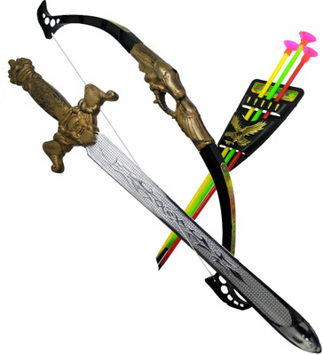 

HALO NATION Bahubali Warrior Set - Knights Fancy Dress Kids Cosplay - Bow Archery & King's Sword