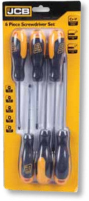 

JCB Combination Screwdriver Set, Black;yellow