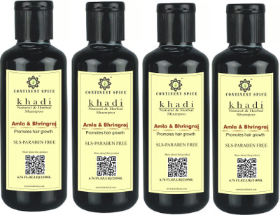 

Continent Spice Khadi Amla & Bhringraj Shampoo (SLS & Paraben Free)- CS682005 (Pack of 4)(210 ml)