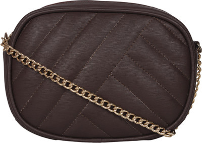 

BERYPECKERS Women Evening/Party Brown PU Sling Bag