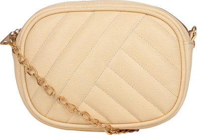 

BERYPECKERS Women Evening/Party Beige PU Sling Bag