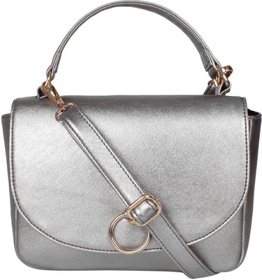 

BERYPECKERS Women Casual Silver PU Sling Bag