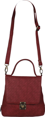 

BERYPECKERS Women Casual Maroon PU Sling Bag