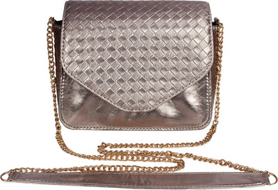 

BERYPECKERS Women Evening/Party Silver PU Sling Bag