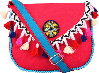 

Anekaant Women Casual Pink Canvas Sling Bag