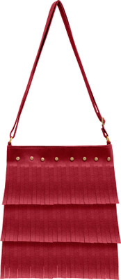 

tap fashion Women Evening/Party Maroon PU Sling Bag