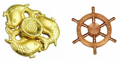 

Montez High Speed Golden Fish & Boat Wheel Fidget Spinner Toy Pack Of 2(Multicolor)