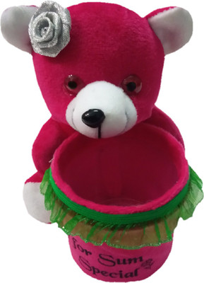 

Aparshi Designer Teddy pen stand stuffed soft toy - 18 cm(Multicolor)