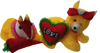 

Aparshi Cute Cat and Rabbit with Carrot stuffed soft toy (Pack of 2) - 30 cm(Multicolor)