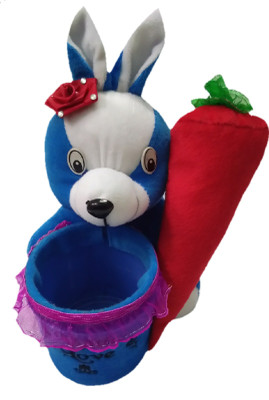 

Aparshi Cute Rabbit with Carrot Pen Stand stuffed soft toy - 18 cm(Multicolor)