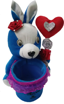 

Aparshi Cute Rabbit Pen Stand stuffed soft toy - 18 cm(Multicolor)