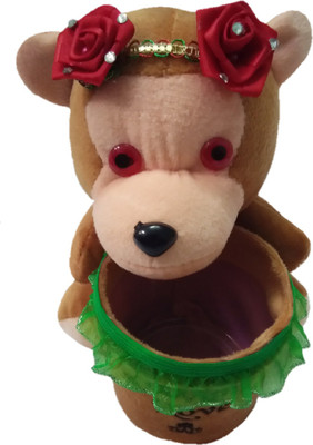 

Aparshi Monkey with Heart Pen Stand stuffed soft toy - 18 cm(Multicolor)