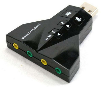 

Cables Kart 7.1 Channel USB Sound Card With 2 Stereo output jack & Mono microphone USB Adapter(Black)