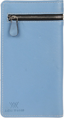 

Aditi Wasan Women Formal Blue Genuine Leather Wallet(11 Card Slots), Azure blue