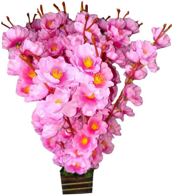 

KAYKON Fascinating Artificial Pink Orchid Flowers with Wooden Pot For Home Decor - 17 inch Pink Magnolia Artificial Flower with Pot(17 inch, Pack of 1)