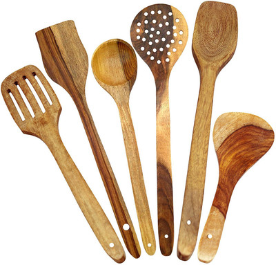 SG Shahi Wooden Cooking Spoon Set(Pack of 6)