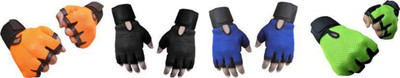 

Alaska HEAVY LEATHER PADDING With Wrist Support Netted Gym & Fitness Gloves (Free Size, Orange, Black, Blue, Green), Black;blue;green;orange