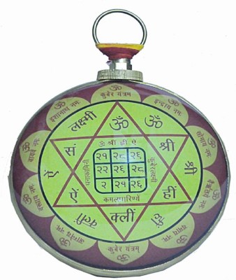 numeroastro Ashtadhatu Laxmi Yantra Hanging For Wealth Brass Yantra(Pack of 1)