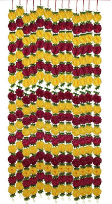 

SPHINX Re-usable Multicolored Artificial Big Flowers Premium Garlands for Decoration - Pack of 6 Strings Multicolor Assorted Artificial Flower(72 inch, Pack of 6)