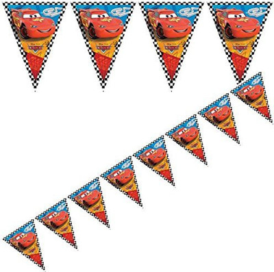 PARTY PROPZ McQUEEN BIRTHDAY DECORATION/ CAR BIRTHDAY DECORATION/8FTSET OF 1PC Pennant Banner(5 ft, Pack of 1)