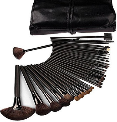 

Econoled Professional Cosmetic Makeup Brush Set Kit With Synthetic Leather Case,black With Highquality(Pack of 32)