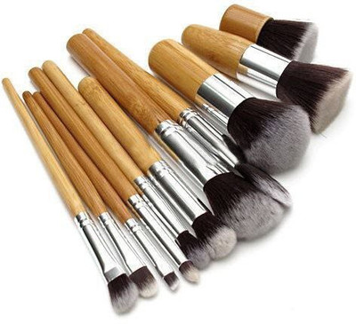

Chang Dang Wood Handle Makeup Make Up Cosmetic Eyeshadow Foundation Concealer Brush Set 1 Fln(Pack of 11)