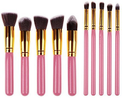 

Eshylala Brush Makeup Brush Kit (pink,gold)(Pack of 10)