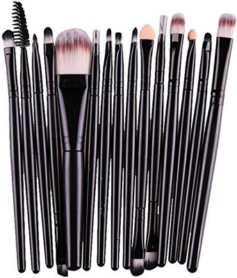 

Overmal Eye Shadow Foundation Eyebrow Lip Brush Makeup Brushes Tool(black)(Pack of 15)