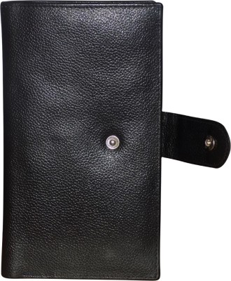 Kan Premium Quality Leather Travel Document Holder/Card Holder/Passport wallet/Cheque Book Pouch for Men & Women(Black)