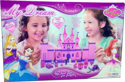 

Techhark My Dream Barbie Beauty Castle light Music Pink Doll House(Multicolor)