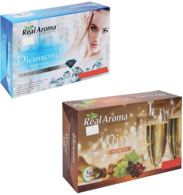 

Real Aroma Diamond Wine Facial Kit 740 g(Set of 2)