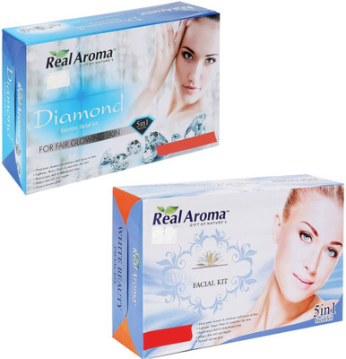 

Real Aroma Diamond White Beauty Facial Kit 740 g(Set of 2)