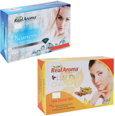 

Real Aroma Diamond Haldi Chandan Facial Kit 740 g(Set of 2)