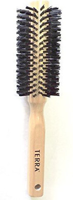 

Terra 100% All Natural Wood Medium Nylon Bristles Unisex Professional Hairbrush for All Types of Hair