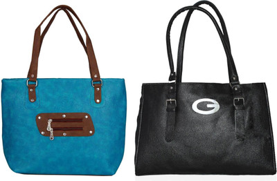 

Vera Stayle Hand-held Bag(Blue, Black), Black;blue